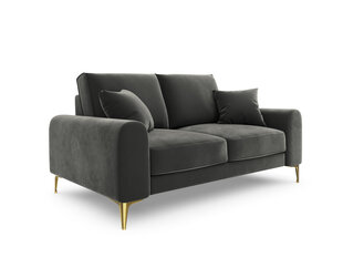 Двухместный диван Mazzini Sofas Madara, велюр, темно-серый/золотой цена и информация | Диваны | 220.lv