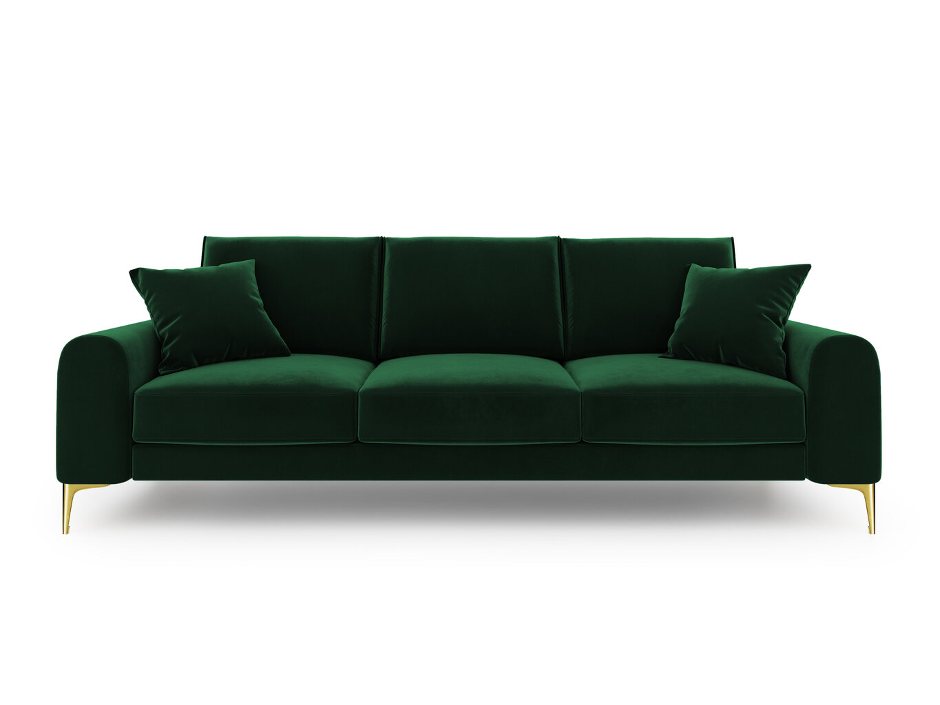 Trīsvietīgs dīvāns Mazzini Sofas Madara, velūrs, tumši zaļš/zeltainas krāsas цена и информация | Dīvāni | 220.lv