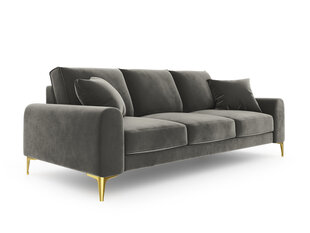 Трехместный диван Mazzini Sofas Madara, велюр, светло-серый/золотистый цена и информация | Диваны | 220.lv