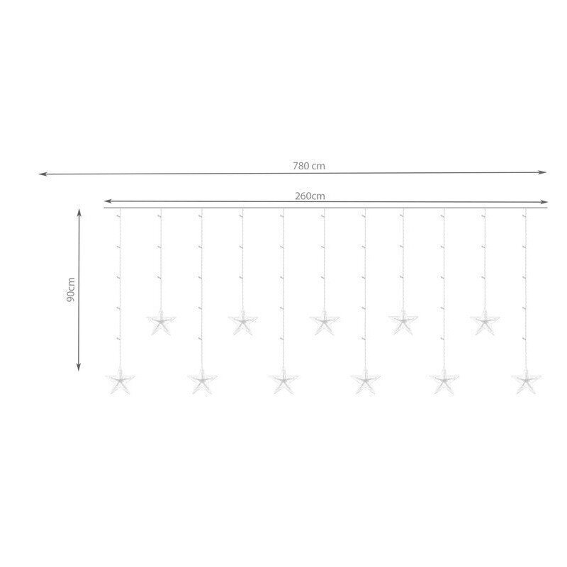 LED Ziemassvētku virtene/lāstekas Zvaigznes cena un informācija | Ziemassvētku dekorācijas | 220.lv