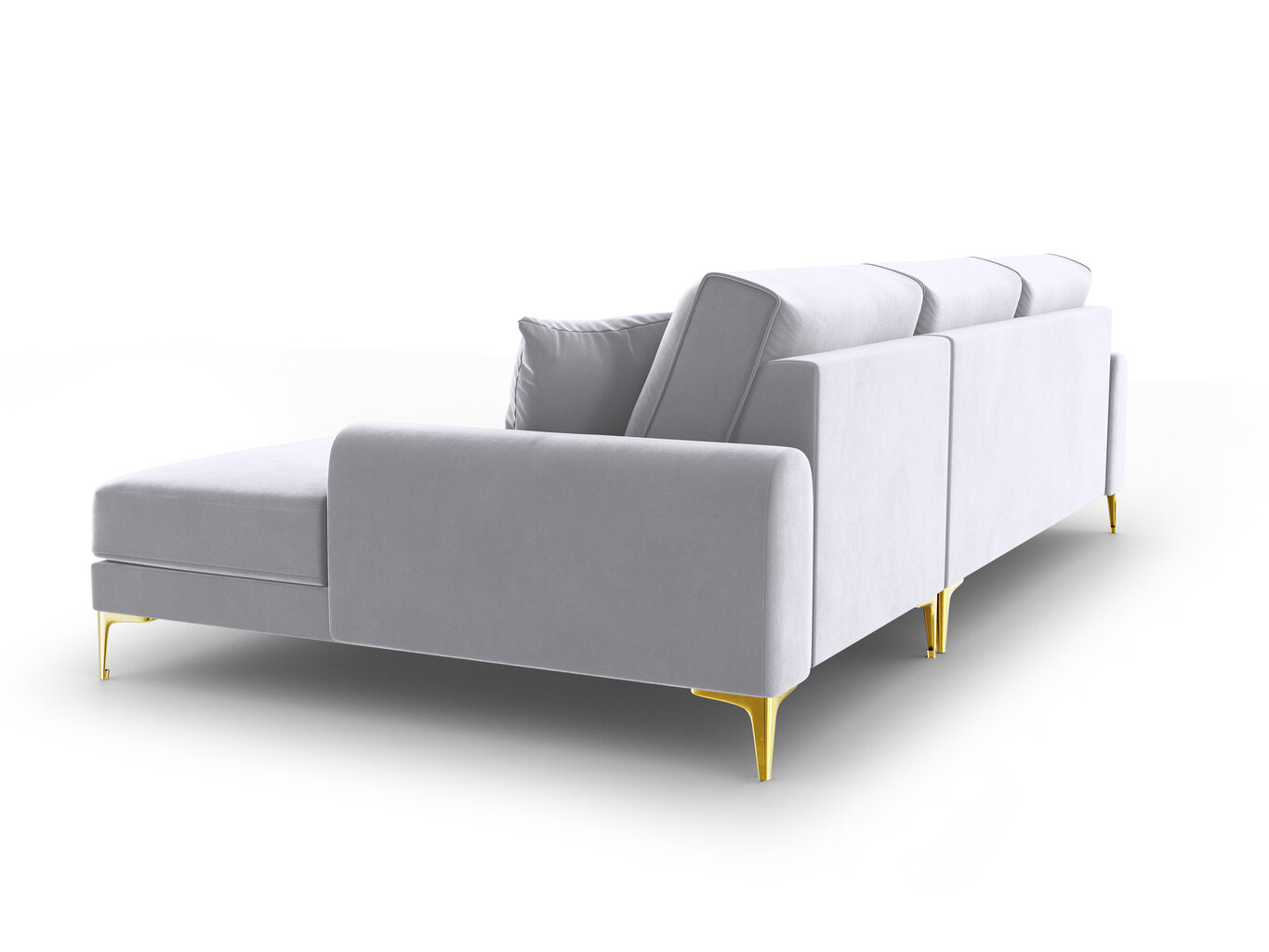 Stūra dīvāns Mazzini Sofas Madara, velūrs, sudrabainas/zeltainas krāsas cena un informācija | Stūra dīvāni | 220.lv