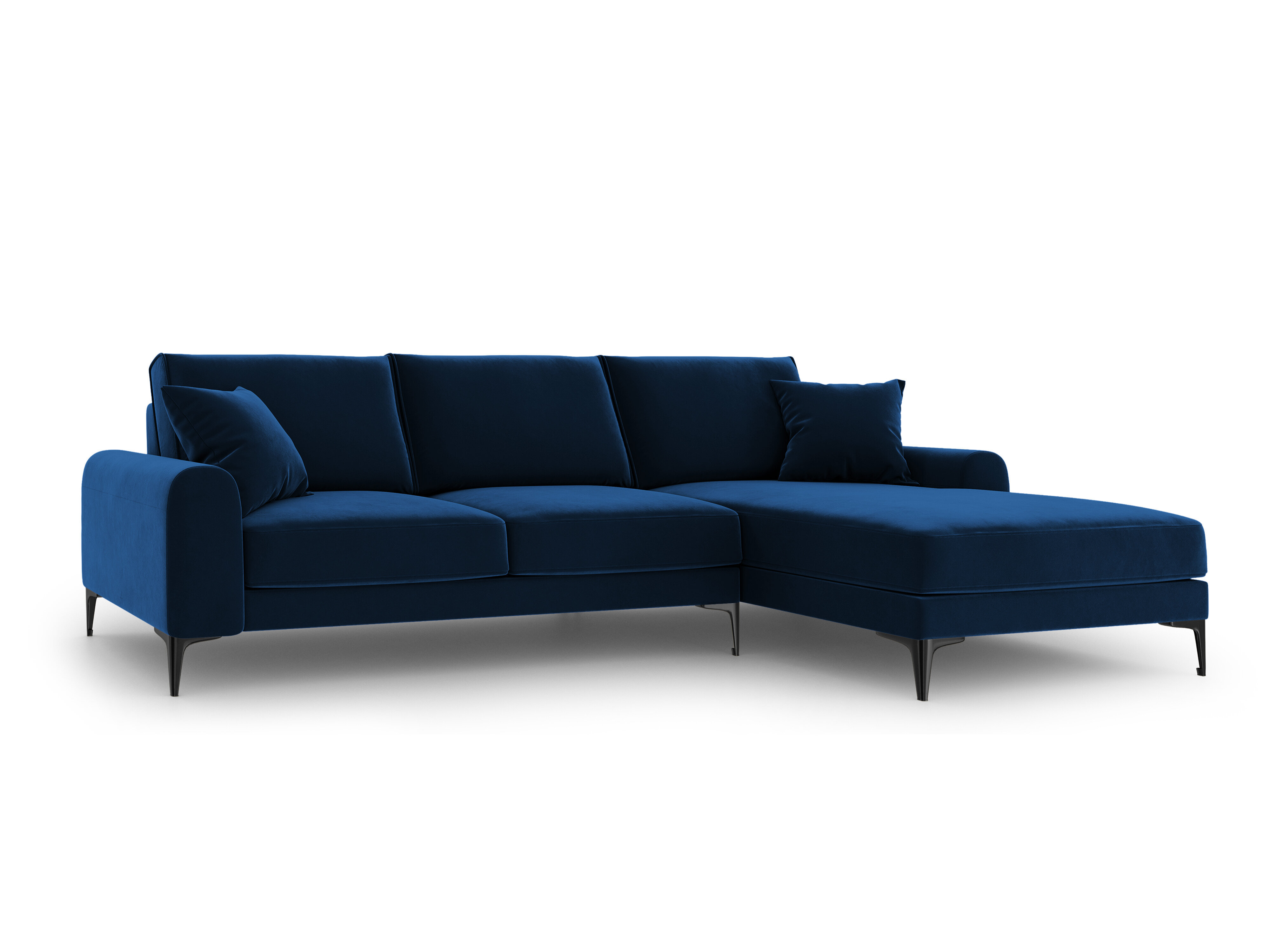 Stūra dīvāns Mazzini Sofas Madara, velūrs, zils/melns cena | 220.lv