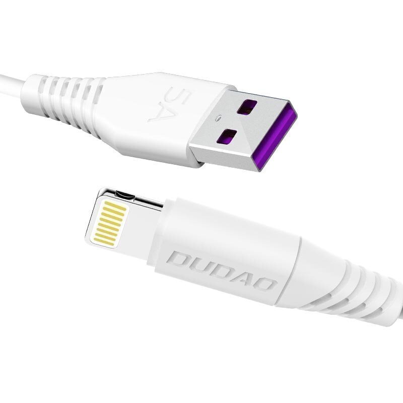 Dudao USB / Lightning  atrās uzlādes vads 5A 1m balts (L2L 1m ) цена и информация | Savienotājkabeļi | 220.lv
