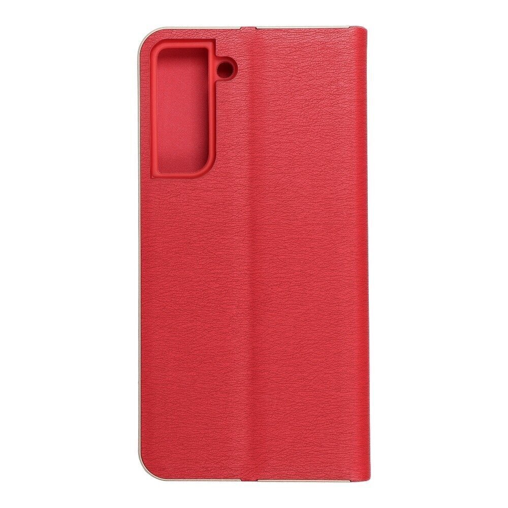 Samsung Galaxy S21 FE maciņš Luna Book Gold, sarkans cena un informācija | Telefonu vāciņi, maciņi | 220.lv
