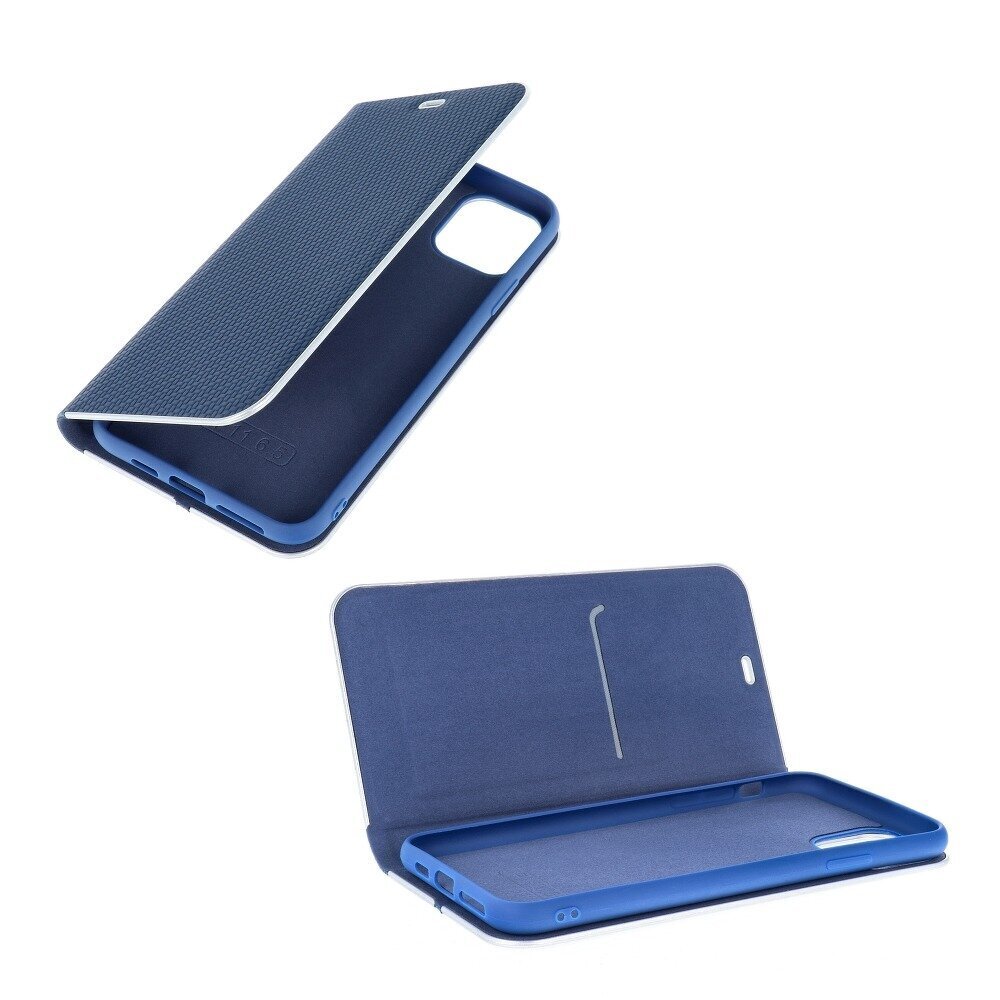 Samsung Galaxy S10 maciņš Luna Book Carbon, zils cena un informācija | Telefonu vāciņi, maciņi | 220.lv