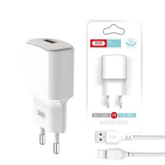 Зарядное устройство XO-L73 Quick Charge USB / 2.4A + microUSB кабель, 1 м цена и информация | Зарядные устройства для телефонов | 220.lv