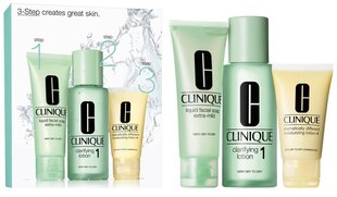 Набор по уходу за лицом Clinique 3 Step Skin Care System 1: мыло для лица, 50 мл + очищающий лосьон, 100 мл + увлажняющий лосьон, 30 мл цена и информация | Средства для очищения лица | 220.lv