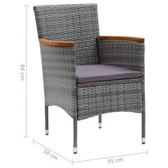 Столовый комплект, 5 частей, серого цвета цена и информация | Комплекты уличной мебели | 220.lv