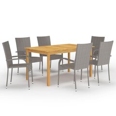 Комплект уличной мебели для столовой зоны из 7 частей, серый цена и информация | Комплекты уличной мебели | 220.lv