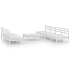 Dārza atpūtas mēbeļu komplekts vidaXL, 8 daļas, balts цена и информация | Комплекты уличной мебели | 220.lv