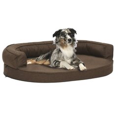 vidaXL ergonomiska suņu gulta, brūna, 75x53 cm cena un informācija | Suņu gultas, spilveni, būdas | 220.lv
