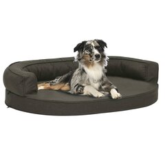 vidaXL ergonomiska suņu gulta, tumši pelēka, 75x53 cm цена и информация | Лежаки, домики | 220.lv