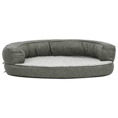 vidaXL ergonomiska suņu gulta, pelēka, 75x53 cm cena un informācija | Suņu gultas, spilveni, būdas | 220.lv