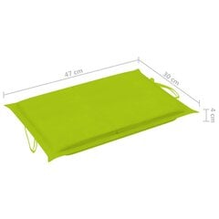 Sauļošanās krēsla matracis vidaXL, 186x58x4 cm, spilgti zaļš цена и информация | Шезлонги | 220.lv