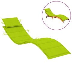 Sauļošanās krēsla matracis vidaXL, 186x58x4 cm, spilgti zaļš cena un informācija | Sauļošanās krēsli | 220.lv