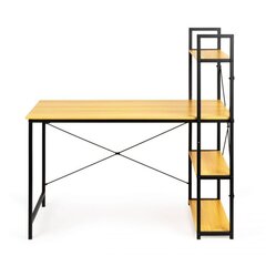 Письменный стол с полками Modern Home, 120x64 см, светло-коричневый/черный цена и информация | Компьютерные, письменные столы | 220.lv