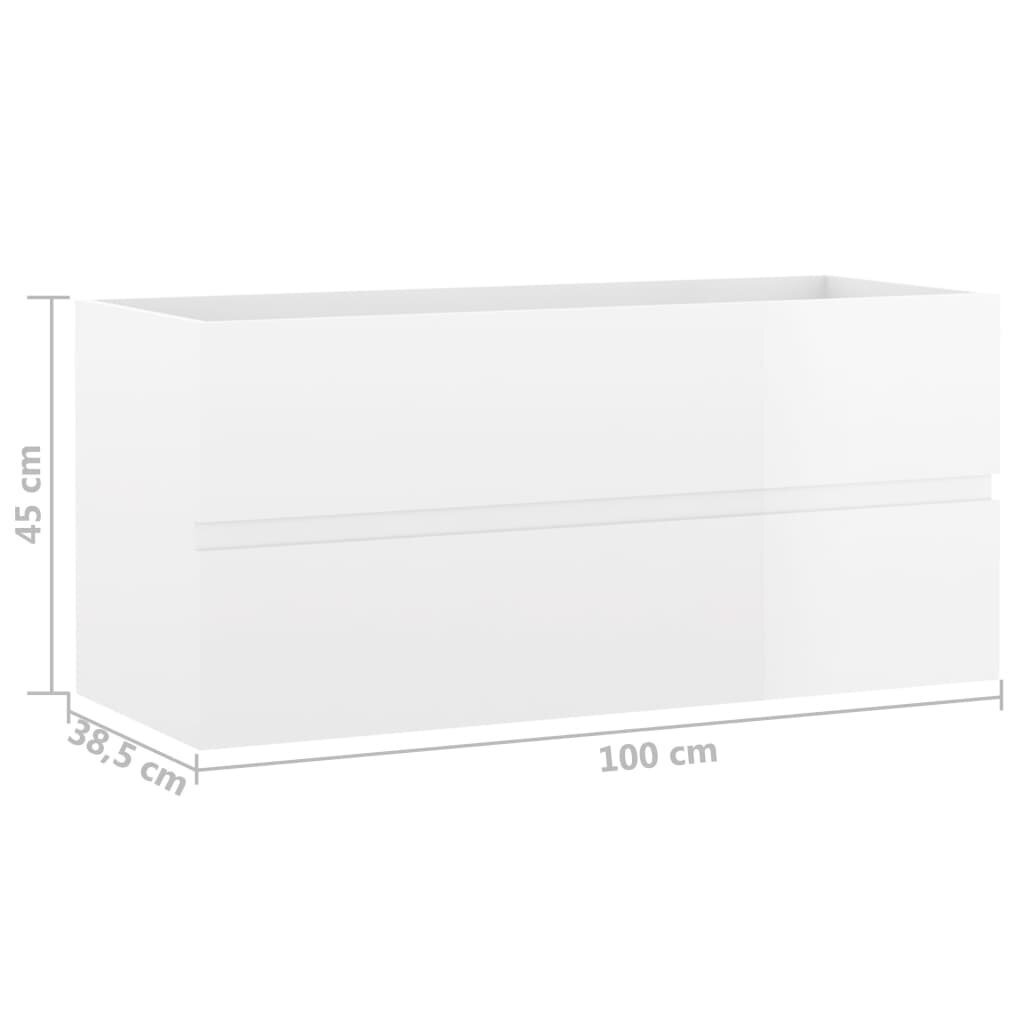 Izlietnes skapītis, 100x38.5x45cm, balts cena un informācija | Vannas istabas skapīši | 220.lv