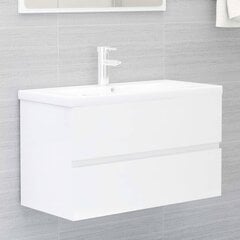 Izlietnes skapītis, 80x38.5x45cm, balts цена и информация | Шкафчики для ванной | 220.lv