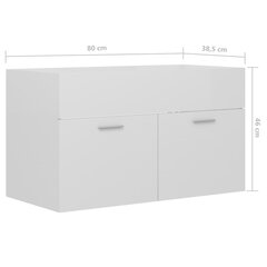Izlietnes skapītis vidaXL, 80x38.5x46 cm, spīdīgi balts cena un informācija | Vannas istabas skapīši | 220.lv