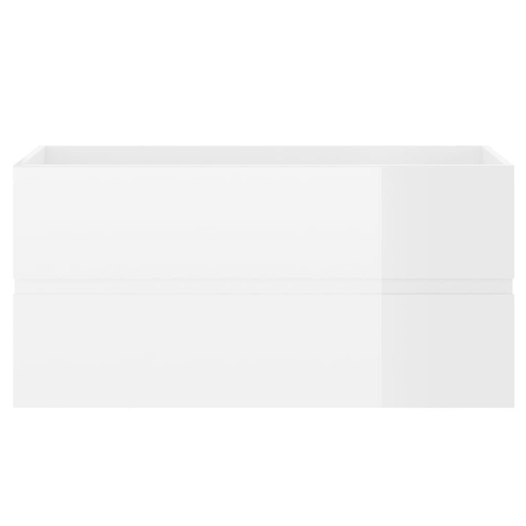 Izlietnes skapītis vidaXL, 90x38.5x45 cm, spīdīgi balts цена и информация | Vannas istabas skapīši | 220.lv