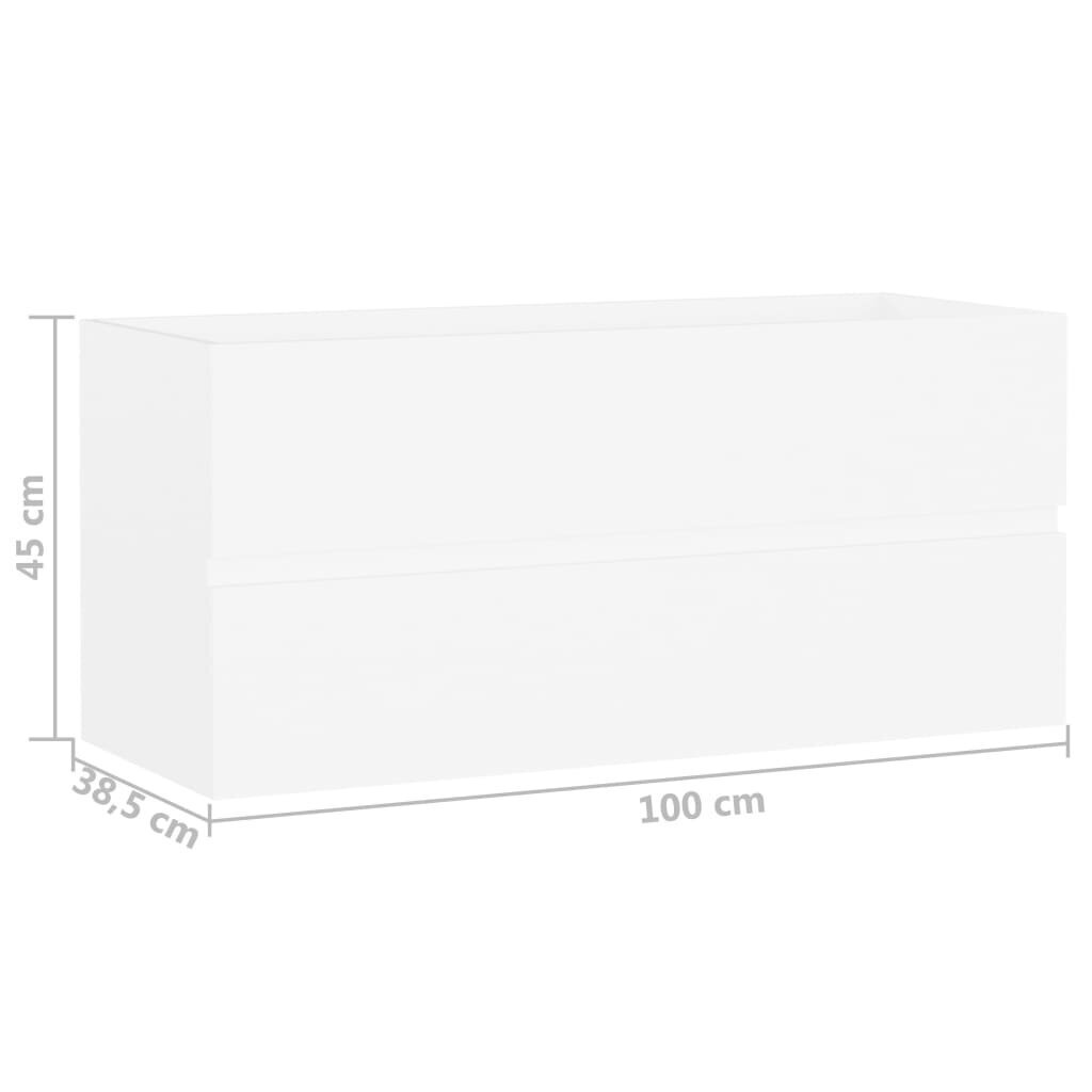 Izlietnes skapītis vidaXL, 100x38.5x45 cm, balts cena un informācija | Vannas istabas skapīši | 220.lv