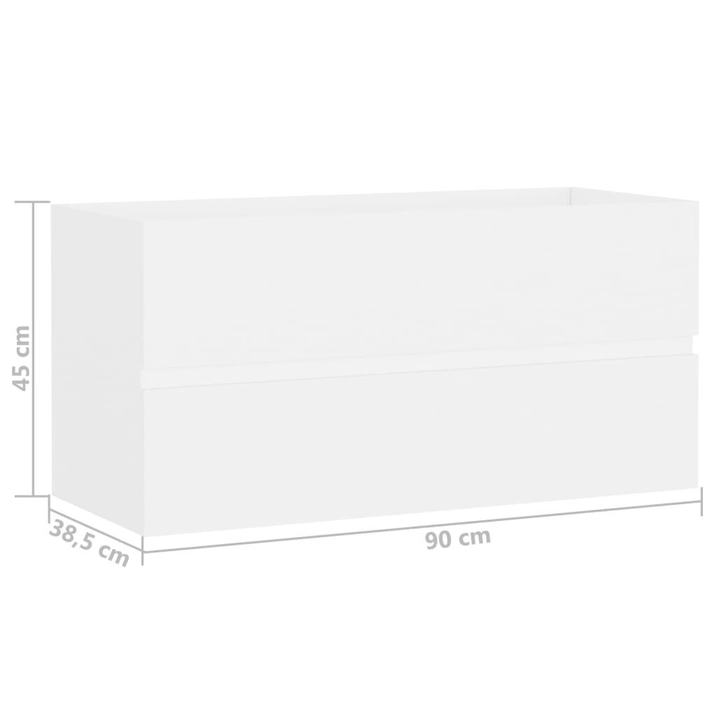 Izlietnes skapītis vidaXL, 90x38.5x45 cm, balts cena un informācija | Vannas istabas skapīši | 220.lv