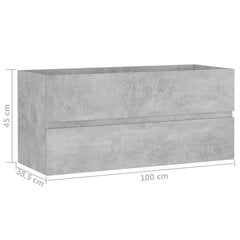 Izlietnes skapītis vidaXL, 100x38.5x45 cm, betona pelēks цена и информация | Шкафчики для ванной | 220.lv