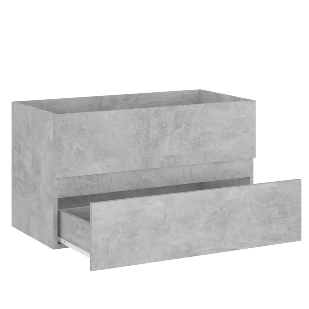 Izlietnes skapītis, 80x38.5x45cm, betona pelēks цена и информация | Vannas istabas skapīši | 220.lv
