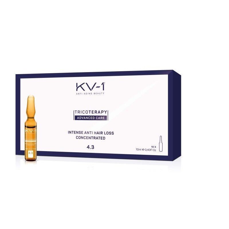 Ampulas pret intensīvu matu izkrišanu KV-1 Intense Anti Hair Loss 4.3, 10 amp. x 10 ml cena un informācija | Matu uzlabošanai | 220.lv