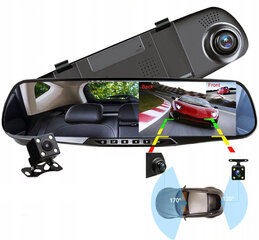 Автомобильное зеркало с экраном, видеорегистратор с передней и задней камерой Full HD цена и информация | Видеорегистраторы | 220.lv
