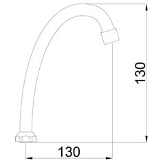 "J" tipa izteka, 18x130 mm, 633005 RUBINETA cena un informācija | Aksesuāri jaucējkrāniem un dušai | 220.lv