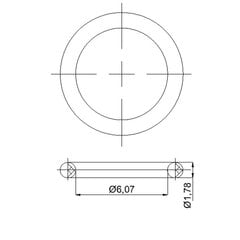 Прокладка 6,07х1,78 для штока дивертора, 632059 RUBINETA цена и информация | Аксессуары для душа, смесителей | 220.lv