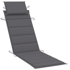 Sauļošanās krēsla matracis vidaXL, 186x58x4 cm, antracītpelēks cena un informācija | Krēslu paliktņi | 220.lv