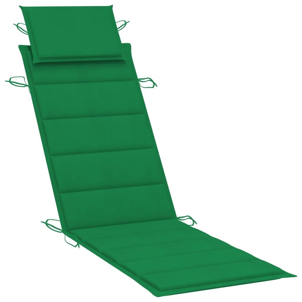 Sauļošanās krēsla matracis vidaXL, 186x58x4 cm, zaļš цена и информация | Krēslu paliktņi | 220.lv