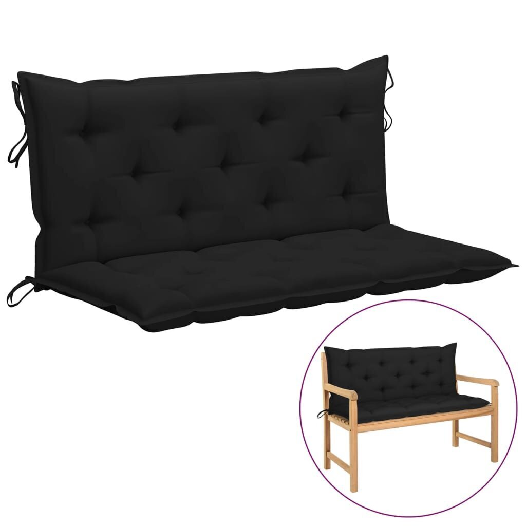 Šūpuļkrēsla matracis vidaXL, melns, 120 cm cena un informācija | Krēslu paliktņi | 220.lv