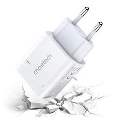 Lādētājs Choetech USB travel wall charger Type C 20W Power Delivery + USB Cable Type C - Lightning 1.2m (PD5005) цена и информация | Зарядные устройства для телефонов | 220.lv