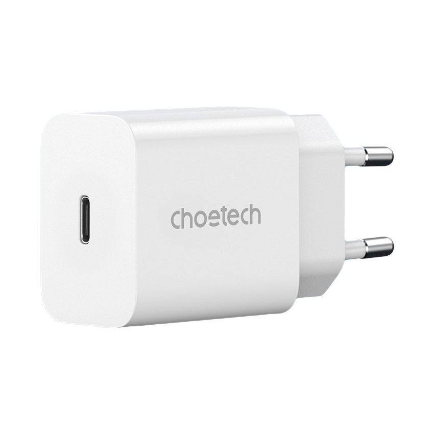 Lādētājs Choetech USB travel wall charger Type C 20W Power Delivery + USB Cable Type C - Lightning 1.2m (PD5005) цена и информация | Lādētāji un adapteri | 220.lv