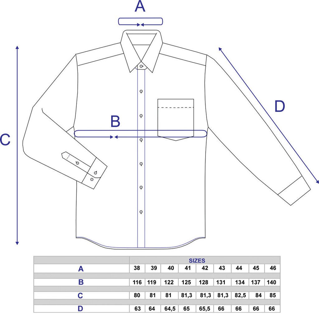 Vīriešu krekls NORDIC, taisns siluets - Ar garām piedurknēm 9125-46 цена и информация | Vīriešu krekli | 220.lv
