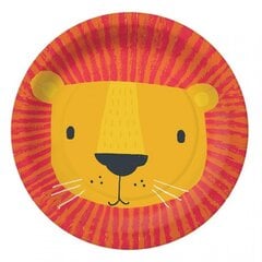 Тарелки бумажные Lion mask, 18 см, 10 шт., круглые цена и информация | Праздничная одноразовая посуда | 220.lv