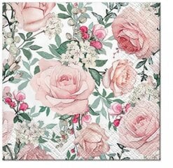Салфетки, 25x25cm, gorgeous roses цена и информация | Скатерти, салфетки | 220.lv
