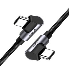 Угловой кабель USB-C на USB-C UGREEN US323, PD, 3A 60 Вт, 2 м (черный) цена и информация | Кабели для телефонов | 220.lv