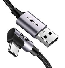 Угловой кабель USB-C UGREEN US284, 3А, 1.5 м (черный) цена и информация | Кабели для телефонов | 220.lv