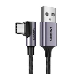 Угловой кабель USB-C UGREEN US284, 3А, 1.5 м (черный) цена и информация | Кабели для телефонов | 220.lv