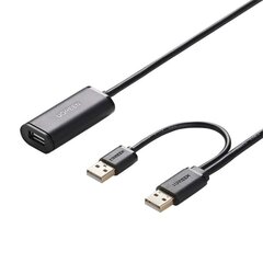 2x удлинительный кабель USB 2.0 UGREEN US137, активный, 10 м (черный) цена и информация | Кабели для телефонов | 220.lv