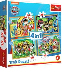 TREFL PAW PATROL 4 mīklu komplekts "Ķepu patruļa" цена и информация | Пазлы | 220.lv