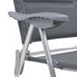 vidaXL kempinga krēsli, 2 gab., pelēki, 58x69x111 cm, alumīnijs цена и информация |  Tūrisma mēbeles | 220.lv
