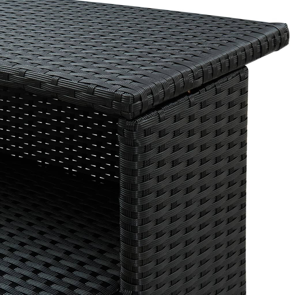 vidaXL dārza bāra galds, melns, 120x55x110 cm, PE rotangpalma cena un informācija | Dārza galdi | 220.lv