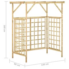 vidaXL dārza pergola 2 atkritumu tvertnēm, impregnēts priedes koks cena un informācija | Dārza dekori | 220.lv