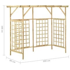 vidaXL dārza pergola 3 atkritumu tvertnēm, impregnēts priedes koks цена и информация | Декоры для сада | 220.lv