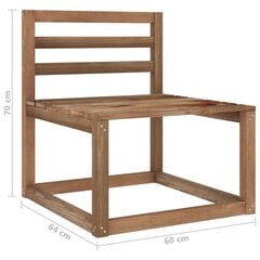vidaXL 2-daļīgs dārza dīvāna komplekts, brūns, impregnēts priedes koks cena un informācija | Dārza krēsli | 220.lv